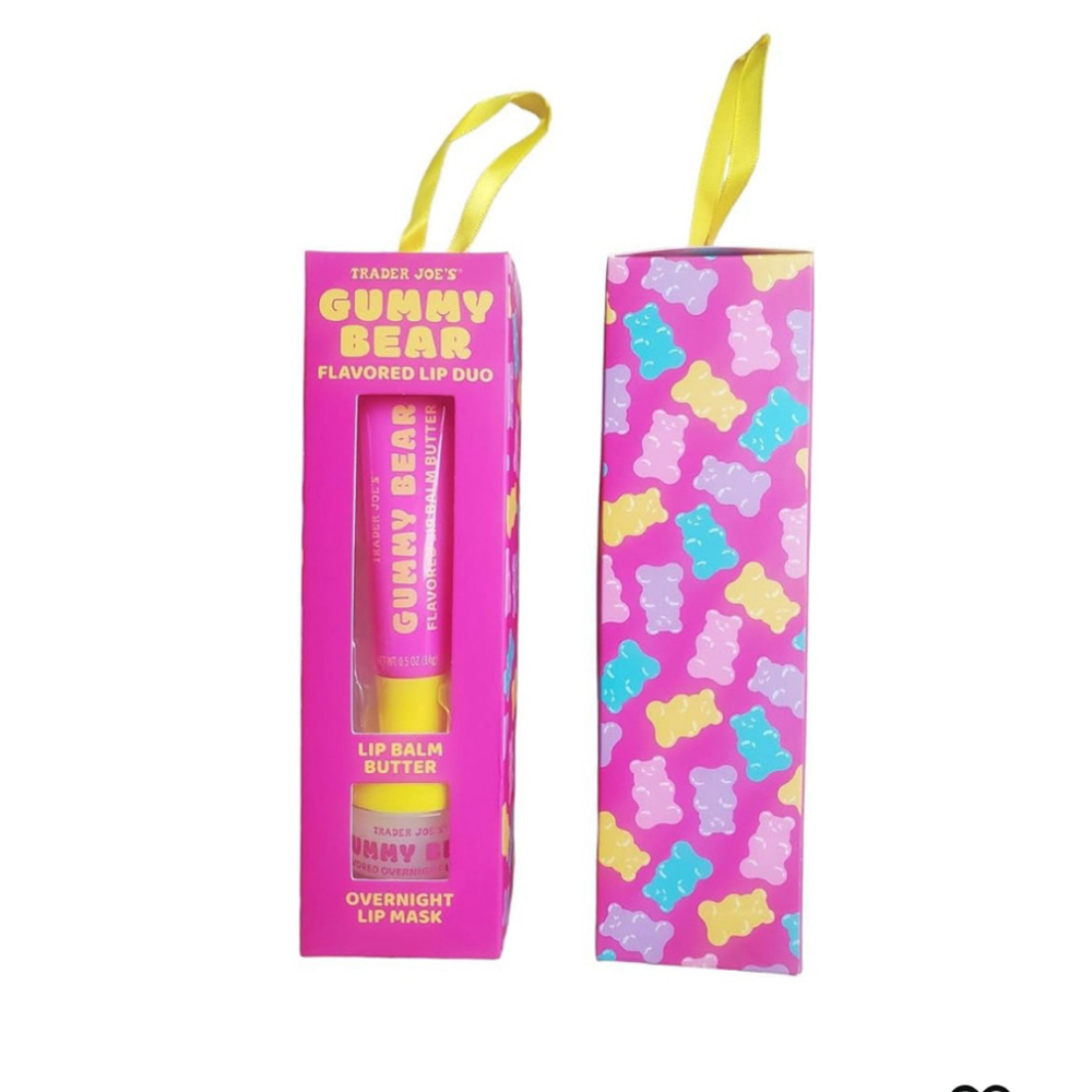 Trader Joe's Gummy Bear Flavored Lip Duo Gift Set Balm Butter & Overnight Lip
